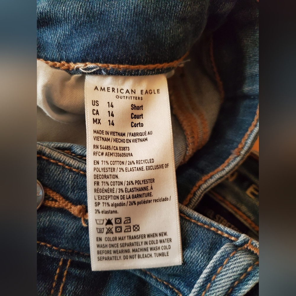 NWOT American Eagle High-Waisted Jeggings 14 Short Medium Vintage - Picture 5 of 5